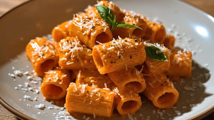 Rigatoni alla vodka, shared by a guest